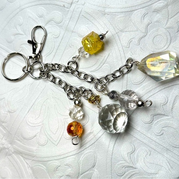 Glass Beaded Tassel Handbag Purse Accessory Dangle Charm Key Chain Handmade - Picture 1 of 16